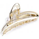 Prima-obchod Skřipec do vlasů kovový s broušenými kamínky, barva 6 zlatá sv. – Zboží Dáma