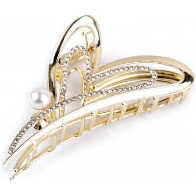 Prima-obchod Skřipec do vlasů kovový s broušenými kamínky, barva 6 zlatá sv. – Zboží Dáma