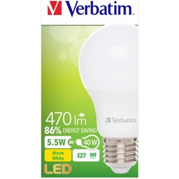 Verbatim LED žárovka E27 52631 5.5W 470lm 2700k teplá 15000h