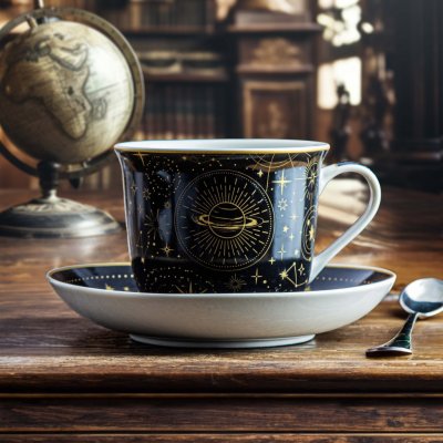 CELESTIAL Porcelánový šálek na kávu a čaj s podšálkem EASY LIFE 400 ml