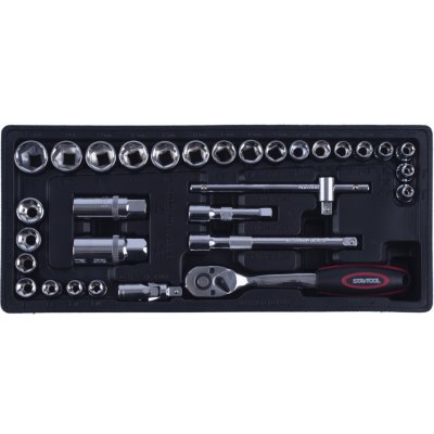 STAVTOOL Sada hlavic šestihranných 3/8" 29 dílů, plastové plato – Zboží Dáma