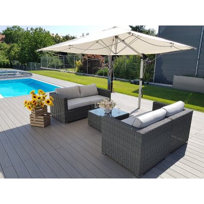 DEOKORK Ratanová variabilní sestava SEVILLA pro 4 osoby (antracit) – Sleviste.cz