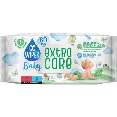 GoWipes Dětské vlhčené ubrousky Extra care 60 ks – Zboží Mobilmania