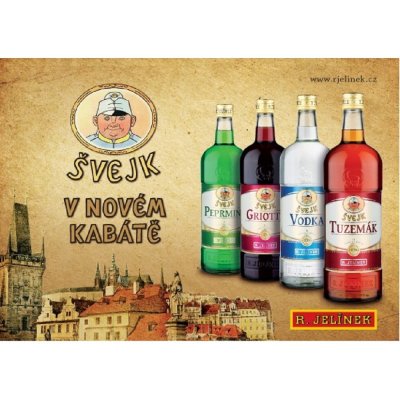 R.Jelínek Vodka Švejk 37,5% 1 l (holá láhev)