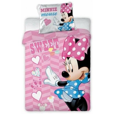 Faro Povlečení do postýlky Minnie růžová 100 x 135 cm 40 x 60 cm – Sleviste.cz