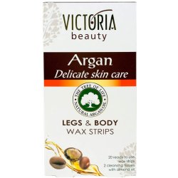Victoria Beauty Argan depilační pásky na tělo s arganovým olejem 20 ks