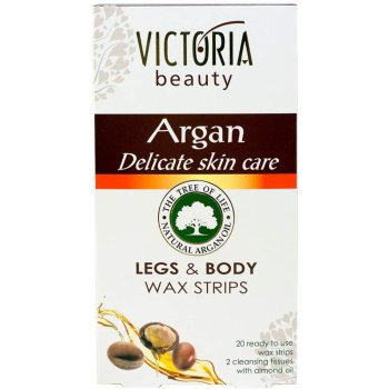 Victoria Beauty Argan depilační pásky na tělo s arganovým olejem 20 ks