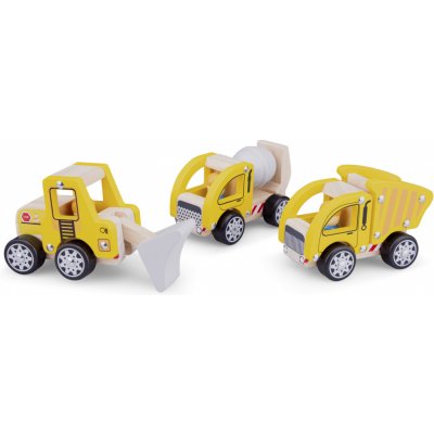 New Classic Toys Dřevěná stavební autíčka 3 ks – Zboží Dáma