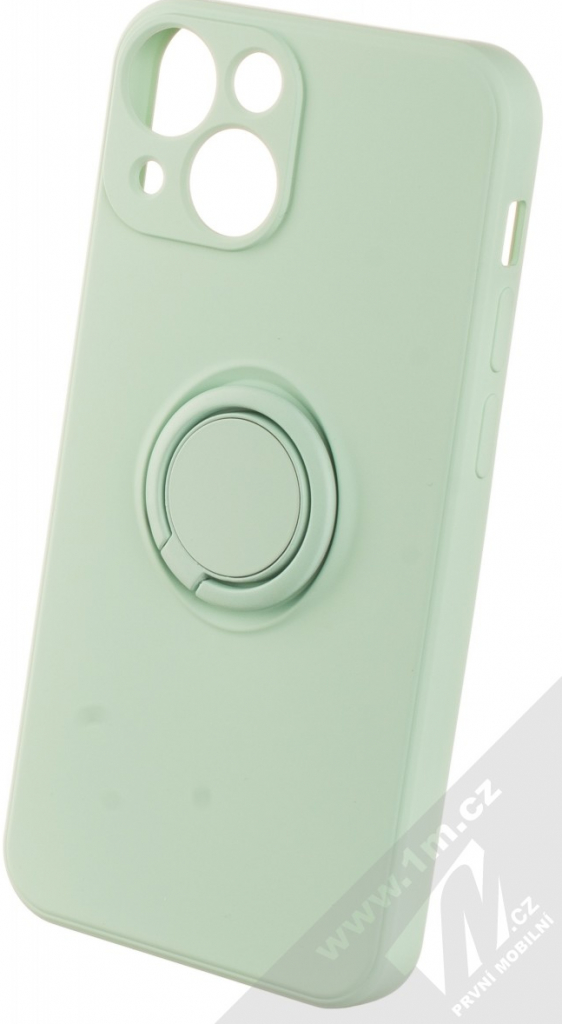 Pouzdro 1Mcz Grip Ring Skinny ochranné s držákem na prst Apple iPhone 13 mini mátově zelené