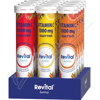 Vitar Revital Vitamin C s rakytníkem eff. 20 tablet Červený pomeranč – Zboží Mobilmania