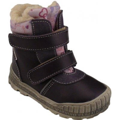 Pegres 1702 dětské zimní boty na suchý zip fialová
