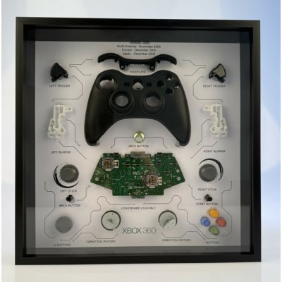 Microsoft Xbox 360 Wirless Controller, rámeček s rozebraným ovladačem – Hledejceny.cz