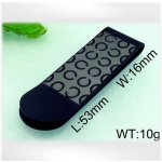 spona na peníze Černá ocelová s kruhy – Zboží Dáma