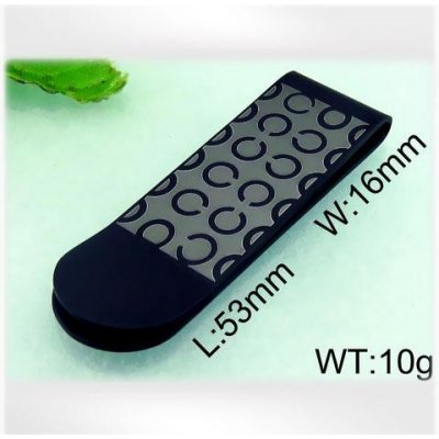 spona na peníze Černá ocelová s kruhy – Zboží Dáma