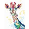 Malování podle čísla zuty Žirafa s brýlemi, 80×100 cm, bez rámu a bez vypnutí plátna