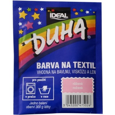 Ideal Duha růžová barva na textil na bavlnu viskozu a len na 300 g látky 15 g