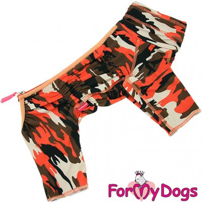 FOR MY DOGS Overal DUSTER ORANGE CAMOUFLAGE