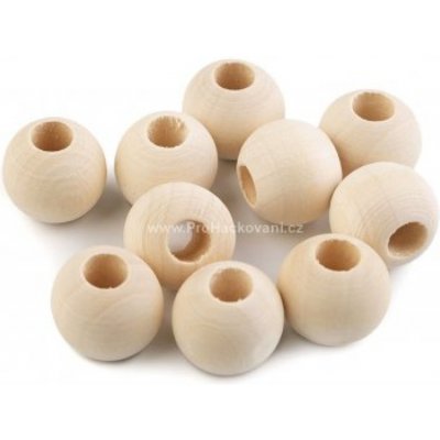 Pro Háčkování Dřevěný korálek velkodírkový Ø 25 mm – Zboží Dáma