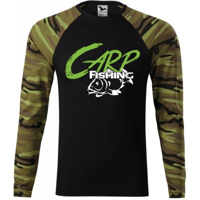 Pánské tričko pro rybáře CARP fishing zelená camouflage – Zboží Mobilmania