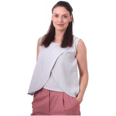 Jožánek kojicí mušelínové triko tílko Maja šedé – Zboží Dáma