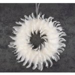 MagicHome Věnec péřový bílý ST8090512 35 cm – Zboží Dáma