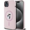 Pouzdro a kryt na mobilní telefon Apple Karl Lagerfeld Liquid Silicone Karl and Choupette Magsafe Zadní Kryt pro iPhone 14 Pink KLHMP14SSCMKCRHP