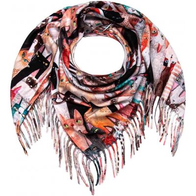 Biju dámský hřejivý šátek červené kočky 7200806-4 – Zboží Mobilmania