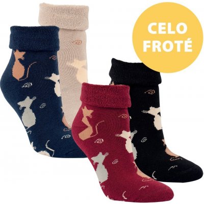 RS dámské froté bavlněné ponožky se vzorkem mix barev – Zboží Mobilmania
