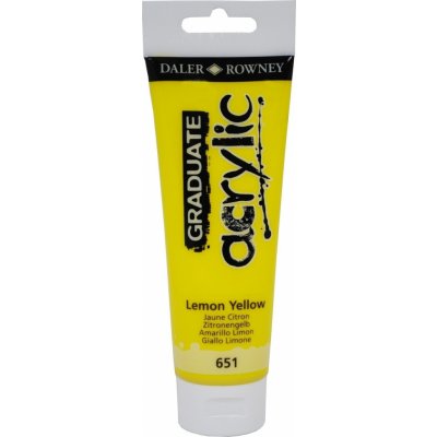 Daler Rowney Graduate akrylová barva lemon yellow 120 ml 1 ks – Zboží Dáma