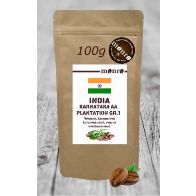 Monro INDIA KARNATAKA PLANTATION GRADE AA KÁVA ARABIKA zrnková 0,1 kg – Hledejceny.cz