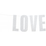Banner Love STŘÍBRNÝ 21x55cm – Zboží Dáma