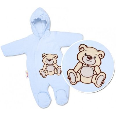 Overal/Kombinéza zimní samet - Teddy Bear světle modrá – Zboží Mobilmania