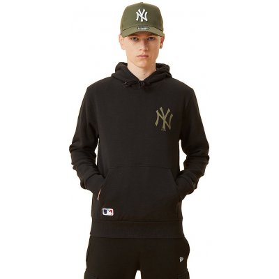 New Era Left Chest Team Logo Hoody MLB New York Yankees Black/New Olive – Zboží Mobilmania