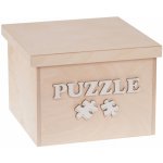 FK Dřevěný box Puzzle 20 x 20 x 15 cm Přírodní