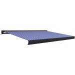 Greatstore Kazetová markýza s motorem 350 x 250 cm modro-bílá – Sleviste.cz