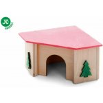 JK ANIMALS Dřevěný domek se stromky pro křečky 11 x 11 x 7 cm – Zbozi.Blesk.cz