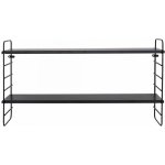 Bloomingville Nástěnná police Iron Black, černá barva, kov, dřevotříska – Zboží Mobilmania