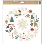 Anděl Přerov Okenní fólie barevné vánoční věnce s glitry 30 x 33,5 cm – Hledejceny.cz
