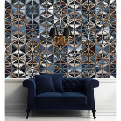 Gario Fototapeta Modré skleněné dlaždice - mozaika Materiál: Vliesová rozměry 200 x 140 cm