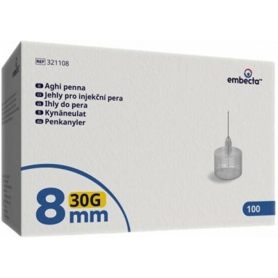Embecta Jehly pro injekční pera 8 mm 30G 100 ks – Hledejceny.cz