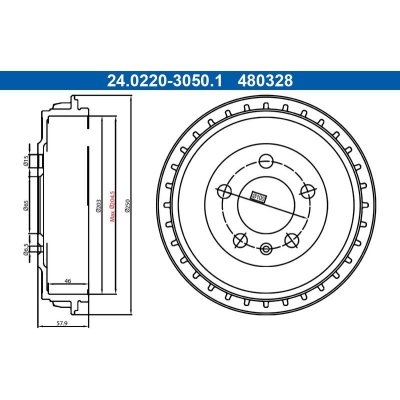ATE 24.0220-3050.1 Brzdový buben (24.0220-3050.1) – Zboží Mobilmania