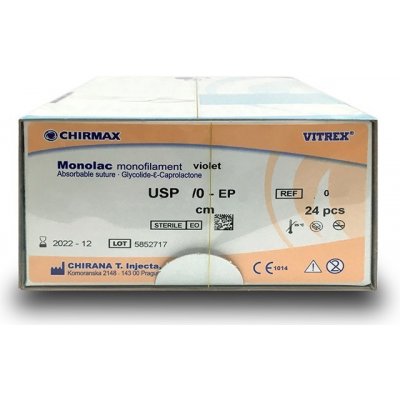 Monolac monofil fialový 4/0 (EP1,5) 75 cm HR18, 24 ks v balení – Sleviste.cz