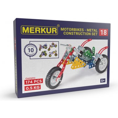 MERKUR - Stavebnice Merkur 018 Motocykly, 182 dílů, 10 modelů