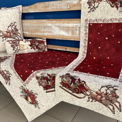 Tegatex Gobelínový ubrus Santa Claus na saních 40x100 cm