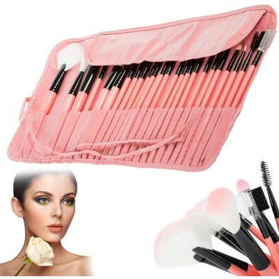 Verk 24379 Sada kosmetických štětců v růžovém pouzdře 24 ks – Zboží Mobilmania