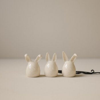 DBKD Velikonoční dekorace Triplets Vanilla – set 3 ks, krémová barva, keramika
