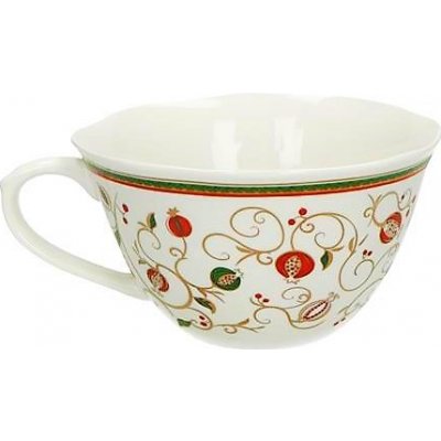 Brandani Vánoční šelký šálek na čaj cappuccino Tempo di Festa 450 ml