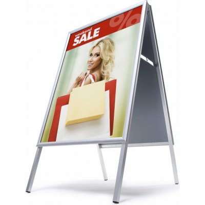 Jansen Display Interiérové reklamní áčko 700 x 1000mm (B1), ostrý roh, profil 25mm – Sleviste.cz