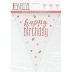 Unique Vlaječková girlanda rosegold Happy Birthday 274cm – Zboží Dáma