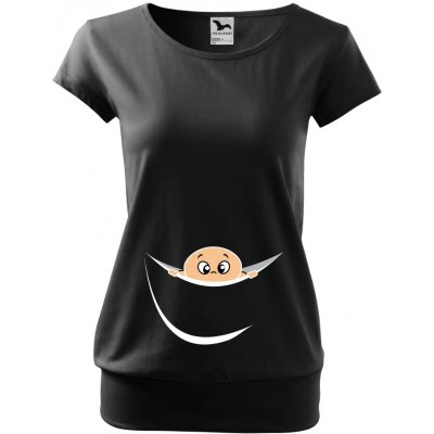 Těhotenské tričko Kluk z bříška černá – Zboží Dáma